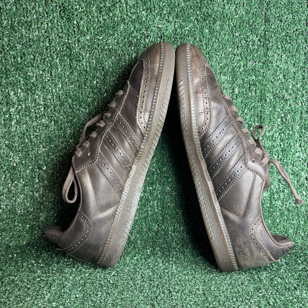 Adidas Samba Brogue Pack Wingtip Leather Retro Soccer Sneakers Brown Mens Sz 12 - Picture 6 of 9